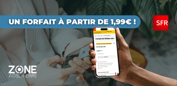 🎓 Rentrée SFR : Forfait sans engagement à 1,99€/mois avec SFR TV et prêt mobile gratuit !