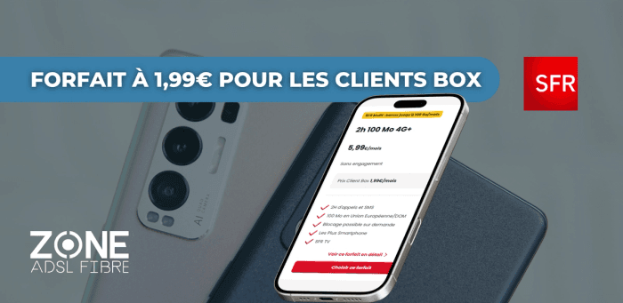 💸 Forfait SFR à 1,99€/mois pour les clients Box : une offre sans engagement avec SFR TV et prêt mobile inclus !